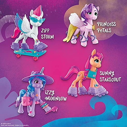 My Little Pony: A New Generation Movie Crystal Adventure Sunny Starscout - 3-Inch Orange Pony Toy, Surprise Accessories, Bracelet (Accessory Colors May Vary)