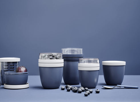MEPAL, Lunchpot with 2 Lids, a Detachable Small Storage Container for Nuts or Fruit, Portable, BPA Free, Nordic White, 500ml+200ml|17oz + 6.7oz, 1 Count