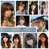 Clip in Bangs, BARSDAR 100% Human Hair Bangs Extensions French Bangs Neat Bangs with Temples Clip on Fringe Bangs Real Hair for Women Natural Color Washable/Dyeable(Neat-Dark Auburn Brown)
