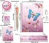 Girls Diary with Lock, Kids Journal Stationary Set for PreSchool Teen Learning Writing Drawing Age 6,8,10,12 Years Butterfly Gift with Notebook Memo NotePad Six Multicolored Pen Ruler Sharpener Eraser