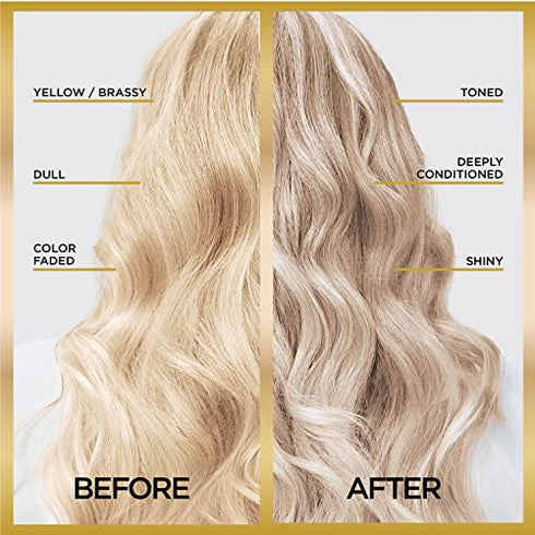 L'Oreal Paris One Step Toning Hair Gloss, In-Shower At Home Use, Boosts Shine, Enhances Color, Conditioning, Brass Neutralizing, No Damage/Mix, Ammonia & Paraben Free, Cool Blonde, 4 Fl Oz