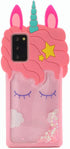 Quicksand Pink Unicorn Case for Galaxy Note 20,Awin Case 3D Cute Kids Girls Women Unicorn Bling Glitter Soft Silicone Rubber Case for Samsung Galaxy Note 20 /Note 20 5G 6.7inch (2020)