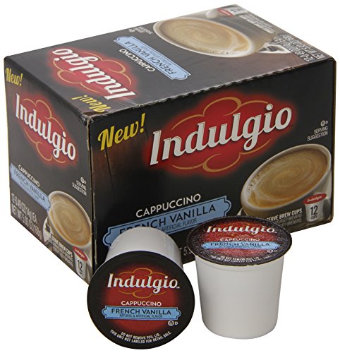 Indulgio Cappuccino, French Vanilla, 12-Count Single Serve Cup for Keurig K-Cup Brewers