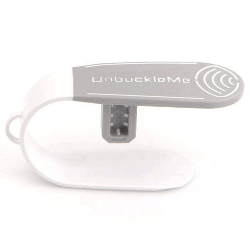 UnbuckleMe Car Seat Buckle Release Tool - As Seen on Shark Tank - Makes it Easy to Unbuckle a Child's Car Seat - Easy Tool for Parents, Grandparents & Older Children (1 Pack, Gray & White)