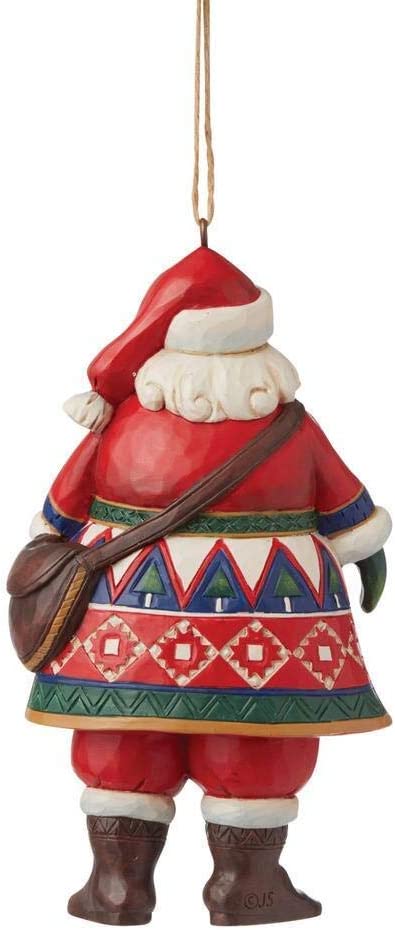 Enesco Jim Shore Heartwood Creek Lapland Santa with Satchel Hanging Ornament
