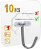33lbs Adhesive Sticky Hooks for Hanging on Wall or Ceiling, Heavy Duty, Traceless, No Damage(10pcs)