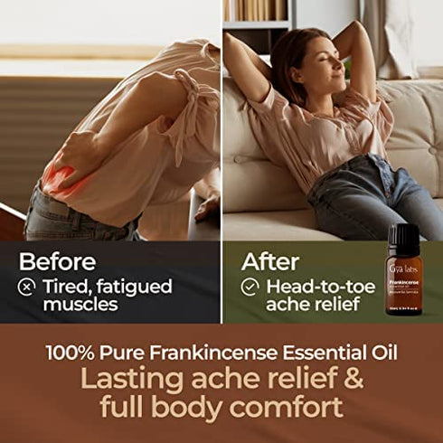Gya Labs Pure Frankincense Essential Oil for Pain - 100% Natural Therapeutic Grade Frankincense Oil for Skin - Pure Frankincense Oil for Face & Diffuser (0.34 fl oz)
