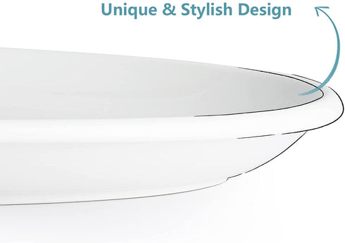 Sweese 749.101 Oval Serving Platters, White Porcelain Serving Platters for Party, Large Oval Serving Trays Serving Plates for Fish Dish, Steak, Restaurant, Dessert Shop, Set of 2, 14 Inches