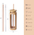Kodrine 24 oz Glass Water Bottle with Bamboo Straw and Lid, Wide Mouth Water Tumbler,Straw Silicone Protective Sleeve BPA FREE-Amber