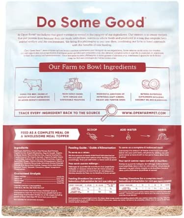 Open Farm Freeze Dried Raw Dog Food, Humanely Raised Meat Recipe with Non-GMO Superfoods and No Artificial Flavors or Preservatives, Grass Fed Beef Recipe Freeze Dried - 3.5oz
