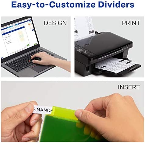 Avery 5-Tab Plastic Binder Dividers with Pockets, Insertable Multicolor Big Tabs, 1 Set (11906)