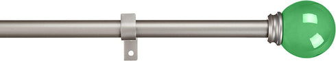 Amazon Basics Decorative 5/8" Curtain Rod with Round Finials, 48"-86", Kelly Green