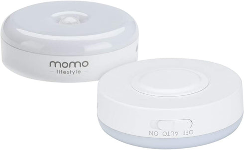 Momo Lifestyle - Luzinha Motion Sensor Night Light, Automatic Motion Activated Night Light LED Warm Yellow 3.7V 500mAh USB Rechargeable Battery Attachable Everywhere (2 Pack)