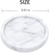 JIMEI Natural Marble Round Vanity Tray Jewelry Ring Dish Holder Fruit Serving Tray for Bathroom, Kitchen, Nightstand or Table Decoration (5.51IN (14CM))