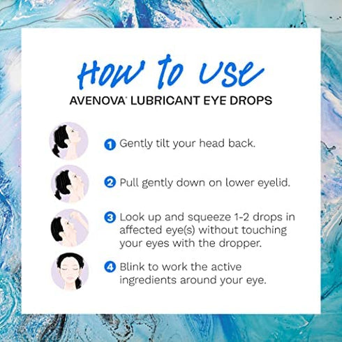 Avenova Lubricant Eye Drops - Instant Eye Relief from Dry Eye Symptoms, Contact Lens Intolerance, Two Pack of 15 mL Bottles