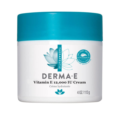 DERMA E Vitamin E 12,000 IU Cream – Moisturizer for Face and Body – Multi-purpose Face Cream, Hand Cream and Body Lotion Soothes and Protects, 4 oz