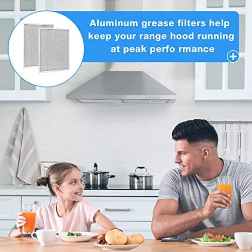Range Hood Filter Replace Broan Model BPS1FA30, 99010299 -11-3/4" X 14-1/4" X 3/8" for NuTone Allure WS1 QS2 and Broan QS1 30" Range Hoods (2-Pack)