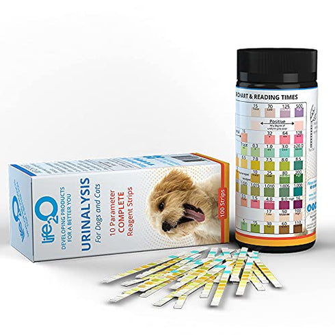 10-in-1 Dog and Cat Vet-10 Urine Test Strips 100ct, Veterinarian Lab Grade Pet Health Wellness Urinalysis Home Testing Kit, Detect UTI Urinary Tract Infections, Diabetes, Kidney and Liver Function