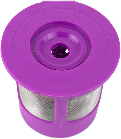 Brew Addicts 4 Reusable K-Cups Filter - for Keurig 1.0 Brewers, Eco-Friendly Universal Fit Refillable Single Cup Coffee Filters, Stainless steel Mesh Filter, Purple