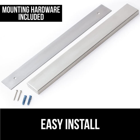 Gorilla Grip Premium Magnetic Knife Strip, 16 Inch Bar, Rust Resistant Stainless Steel, Organize, Store Knives on Magnet Bar Securely, Easy Install Wall Mounted Holder, Kitchen and Workspace Versatile