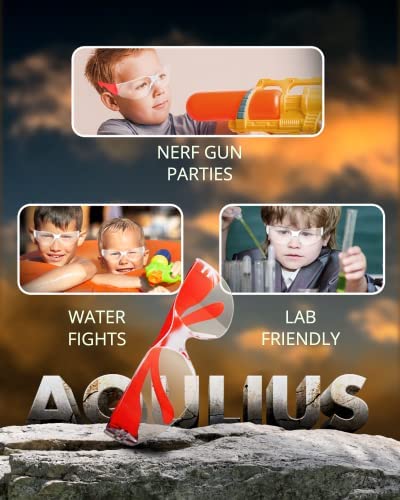 Aqulius 24 Pack of Kids Safety Glasses (24 Protective Goggles in 6 Colors) Crystal Clear Eye Protection - Specially Designed to Fit Children, Perfect for Nerf Parties