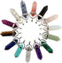 Mutilcolor 50pcs Gemstone Bullet Meditation Healing Pointed Chakra Crystal Stone Random Color Pendants for Necklace Jewelry Making