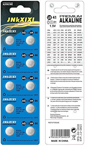 JNKXIXI 100 Pack LR44 AG13 357 Battery 1.5V SR44 A76 GP76 Lr 44b L1154c 303 Ornament Batteries Button Coin Cell Batteries