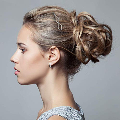 10 Pieces Bobby Pin Hair Pin Geometric Metal Hair Clip Hair Barrettes for Women Girl Minimalist Hair Decorative Wedding Dainty Accessories Headwear (Gold, Silver)