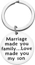 Son in Law Keychain Gifts Marriage Made You Family Love Made You My Son Keychain Son in Law Birthday Gifts Christmas Gift Wedding Gifts for Son in Law Groom to Be