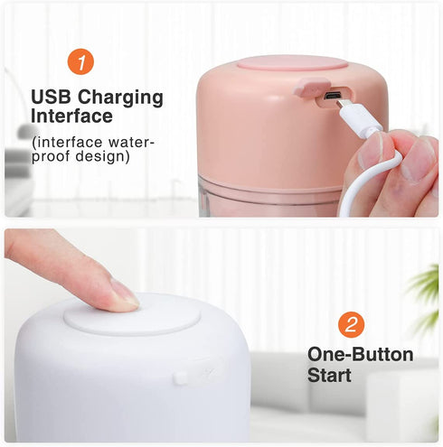 FUHUIM Mini Electric Garlic Chopper, Fits for Cutter Vegetables/Meat Grinder/Garlic Chooper/Fruits Masher/Salad Grinder, Great Kitchen Blender Gadgets(250ML)