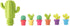 TrueZoo Cactus Wine Glass Charms and Drink Markers with Bottle Stopper Set, Silicone, Multicolor, Set of 7