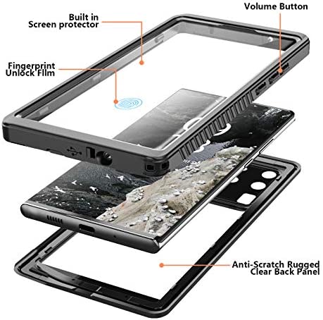 ANTSHARE for Samsung Galaxy S20 Ultra Case Waterproof, Built in Screen Protector 360° Full Body Heavy Duty Protective Shockproof IP68 Underwater Case for Samsung Galaxy S20 Ultra 6.9inch Black/Clear