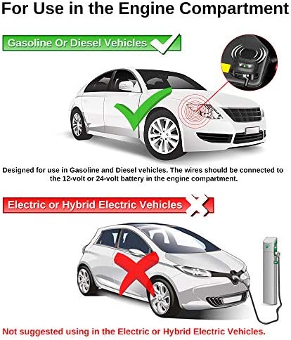 Loraffe Under Hood Animal Repeller Rodent Repellent Ultrasonic Rat Deterrent LED Strobe Lights Keep Mice Away from Car Pest Control for 12V 24V Automobile Truck RV, Rodent Defense Vehicle Protection