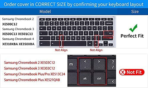 Keyboard Cover for Samsung Chromebook Plus V2 12.2"/ Samsung Chromebook 4+ 15.6" XE350XBA-K01US XE350XBA-K03US XE350XBA-K05US/Chromebook 4 11.6" XE310XBA-K01US XE310XBA-K02US, Gradual Blue