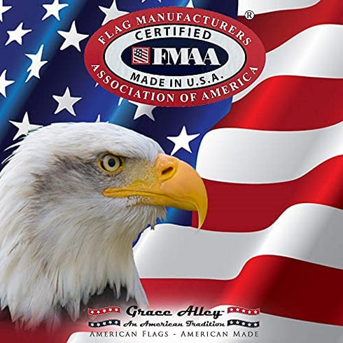 American Flag 3x5 Waterproof Outdoor by Grace Alley, Heavy Duty Fade Resistant Bright Color - Long Lasting Polyester Cotton Blend with Brass Grommets, 100% Made in USA