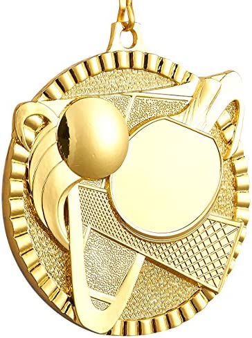 Juvale 3-Piece Award Medals Set, Table Tennis Gold, Silver, Bronze Medals for Ping Pong Games, Competitions, Party Favors, 2.3 Inches in Diameter with 32-Inch Ribbon