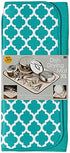 S&T INC. Absorbent, Reversible XL Microfiber Dish Drying Mat for Kitchen, 18 Inch x 24 Inch, Teal Trellis