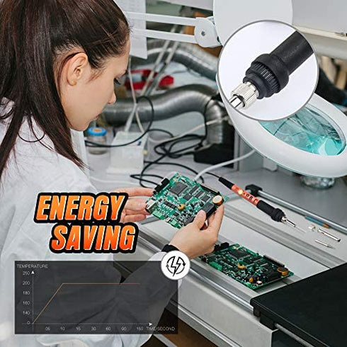 Adjustable 60W Electric Soldering Iron - JelBo 110V Portable Solder Irons, Fast Heat Temperature Mini Soldering Irons for DIY, Small Electronics Repair Tool Kit(Orange)
