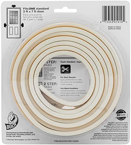 Duck Brand Heavy-Duty Self Adhesive Weatherstrip Seal for Medium Gap, White, 3/8-Inch x 1/4-Inch x 17-Feet, 1 Seal, 282435 , Gray