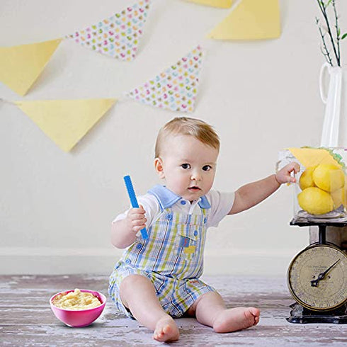 3 Pack Sensory Teething Tubes Soft Silicone Teether Toy for Babies with Autism,Biting,Chewing,Oral Motor Needs,Chew Stick for Infant Toddlers Kids