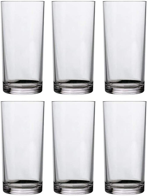 Classic 16-ounce Premium Quality Plastic Water Tumbler | Clear Set of 6