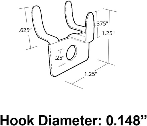 Azar 700017 Metal Prong Hook, 20-Piece Set
