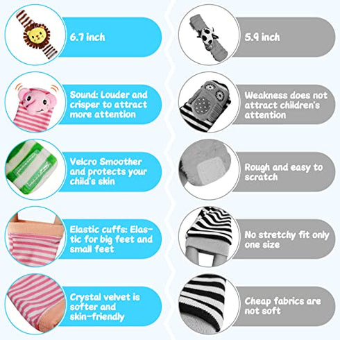 Baby Rattles Wrist for Babies 0-6 Months, Infant Toys Boy/Girl Stuff. Newborn 1-2-3-4-5-6-Month-Old Essentials Items Foot Socks&Wristband, Cute Things for Feet Finder&Hand Play, Brain Development Gift