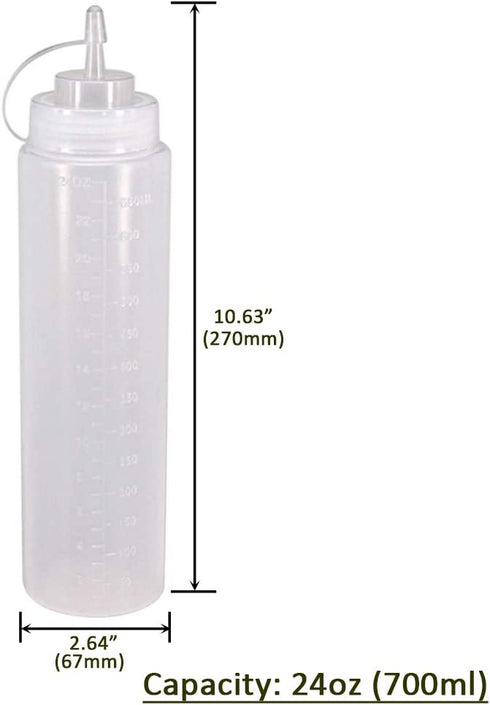 Belinlen 8 Pack 24 oz Plastic Squeeze Squirt Condiment Bottles with Twist On Cap Lids - Perfect for Condiments, Oil, Icing, LiquidsSet of 8 with extra 8 Chalk Labels and 1 Pen