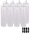 Belinlen 8 Pack 24 oz Plastic Squeeze Squirt Condiment Bottles with Twist On Cap Lids - Perfect for Condiments, Oil, Icing, LiquidsSet of 8 with extra 8 Chalk Labels and 1 Pen