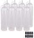 Belinlen 8 Pack 24 oz Plastic Squeeze Squirt Condiment Bottles with Twist On Cap Lids - Perfect for Condiments, Oil, Icing, LiquidsSet of 8 with extra 8 Chalk Labels and 1 Pen