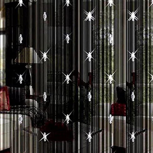 String Curtains Black Beads Curtain Doorway Tassel Curtain Thread Fringe Crystal Door String Curtain Beads Room Divider Curtain Window Panel for Home Decoration (3.28 X 6.56 ft)