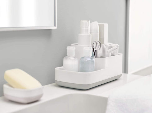 Joseph Joseph 70513 EasyStore Bathroom Storage Organizer Caddy Countertop, Gray, 11.9 x 11.6 x 24.9 cm