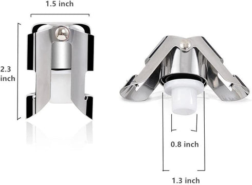 Champagne Sealer Stopper, BGMAX 3 Pack Stainless Steel Sparkling Wine Bottle Plug Sealer Set with a Longer Sealing Plug, Gifts Accessories for Champagne