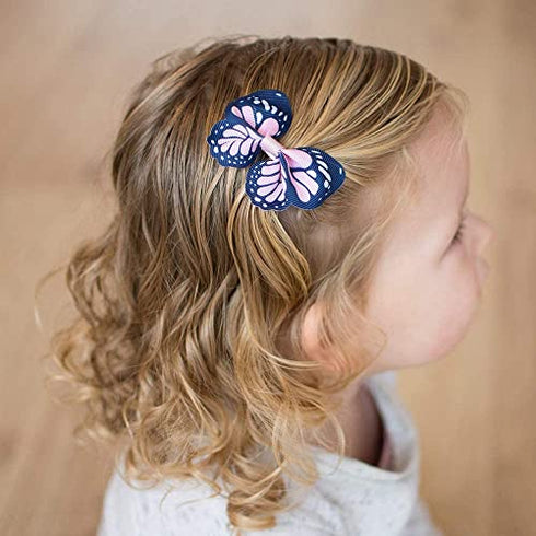 JOYOYO 48Pcs Mini Butterfly Hair Clips 2.5" Grosgrain Ribbon Hair Bows Alligator Clips for Baby Girls Toddler and Kids
